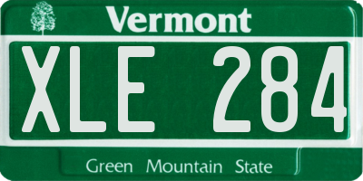 VT license plate XLE284