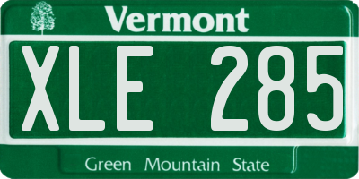 VT license plate XLE285