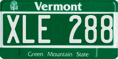 VT license plate XLE288