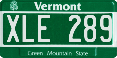 VT license plate XLE289