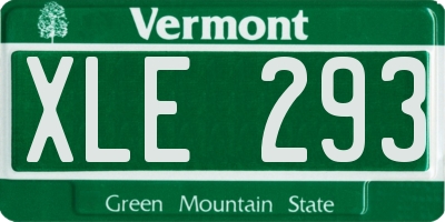 VT license plate XLE293