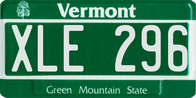 VT license plate XLE296