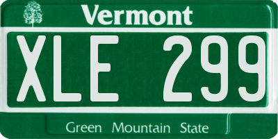 VT license plate XLE299
