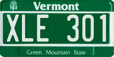 VT license plate XLE301