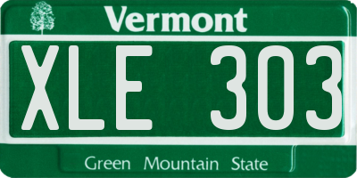VT license plate XLE303