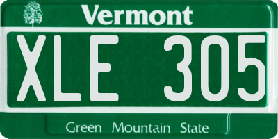 VT license plate XLE305