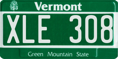 VT license plate XLE308