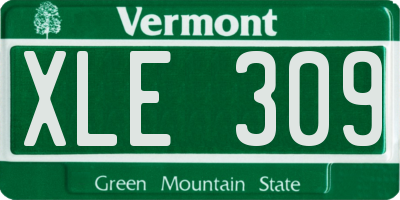 VT license plate XLE309