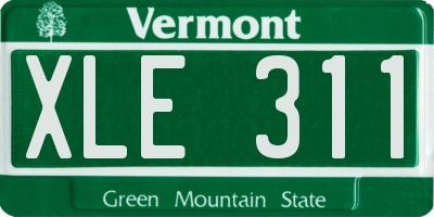 VT license plate XLE311