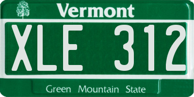 VT license plate XLE312