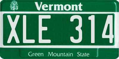VT license plate XLE314