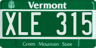 VT license plate XLE315