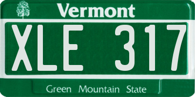 VT license plate XLE317