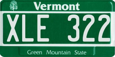 VT license plate XLE322