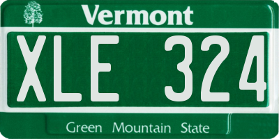 VT license plate XLE324