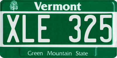 VT license plate XLE325