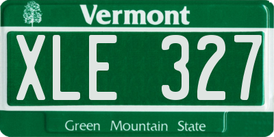 VT license plate XLE327
