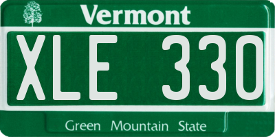 VT license plate XLE330