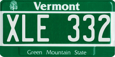 VT license plate XLE332