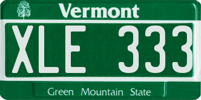 VT license plate XLE333