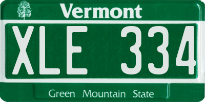 VT license plate XLE334