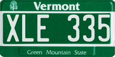VT license plate XLE335