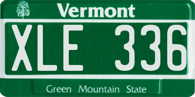 VT license plate XLE336
