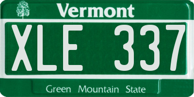 VT license plate XLE337