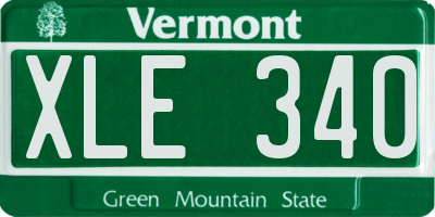 VT license plate XLE340