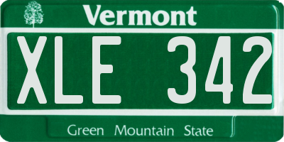 VT license plate XLE342