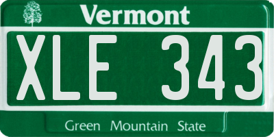 VT license plate XLE343