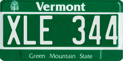 VT license plate XLE344