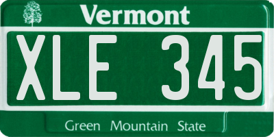 VT license plate XLE345