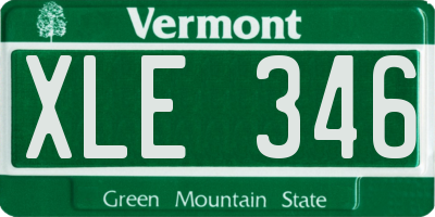 VT license plate XLE346