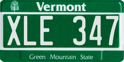 VT license plate XLE347