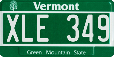 VT license plate XLE349