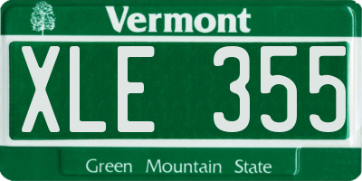 VT license plate XLE355
