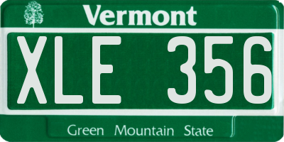 VT license plate XLE356