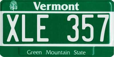 VT license plate XLE357