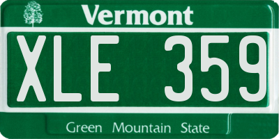 VT license plate XLE359