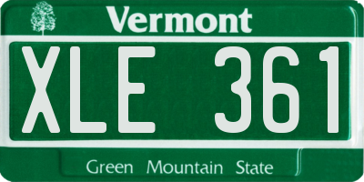 VT license plate XLE361