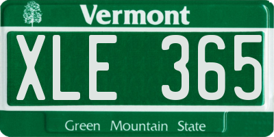VT license plate XLE365