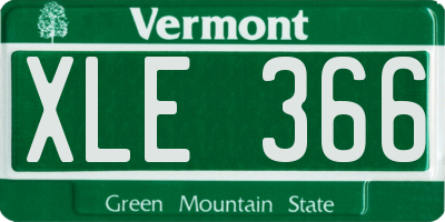 VT license plate XLE366