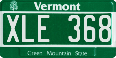 VT license plate XLE368
