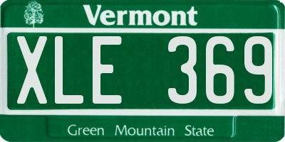 VT license plate XLE369