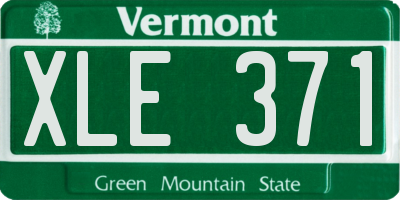 VT license plate XLE371