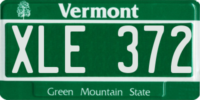 VT license plate XLE372