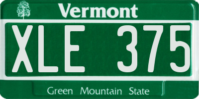 VT license plate XLE375