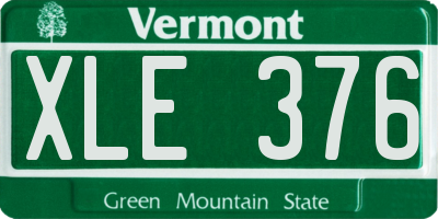 VT license plate XLE376
