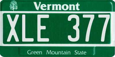 VT license plate XLE377